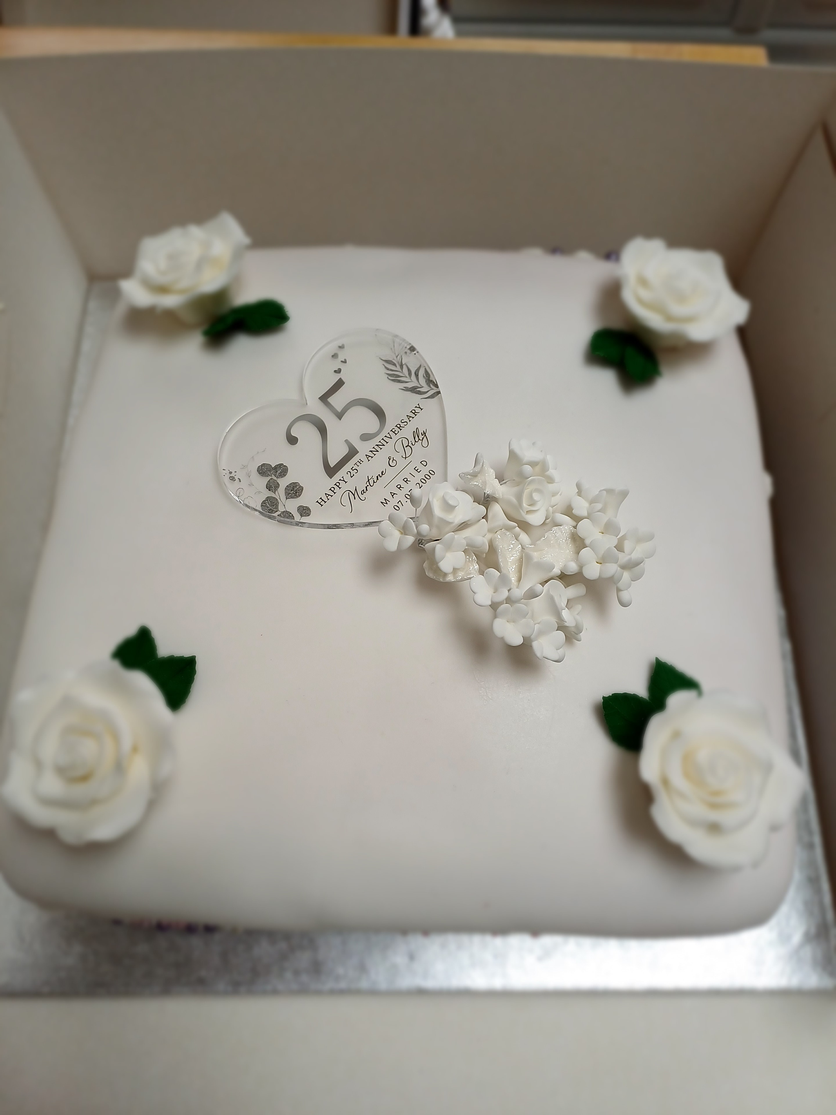 25th Silver Wedding Anniversary Cake
